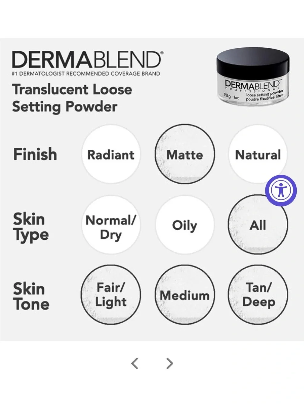 Dermablend Loose Setting Powder - Professional Finishing Powder in Original
